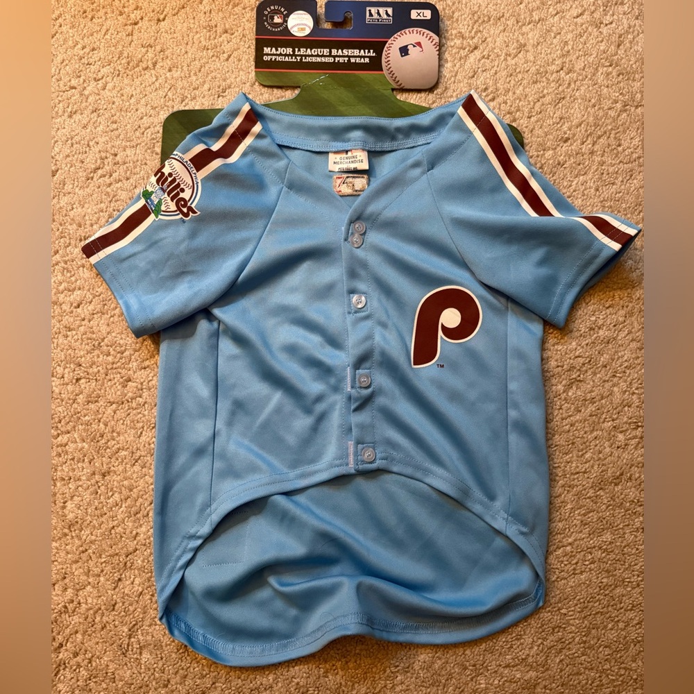 MLB Blue Phillies Dog Jersey - XL